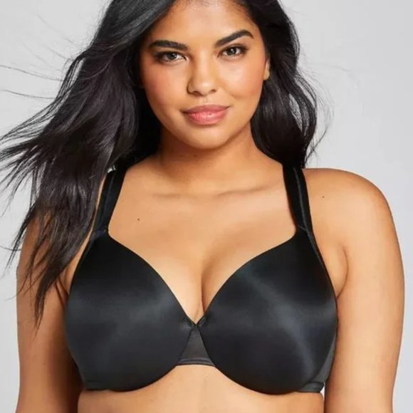 48D Size Lane Bryant Cacique black lightly lined full coverage bra - Picture 1 of 1